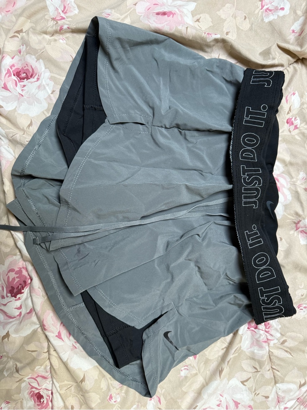 Nike Grey Athletic Shorts with Built-In Liner